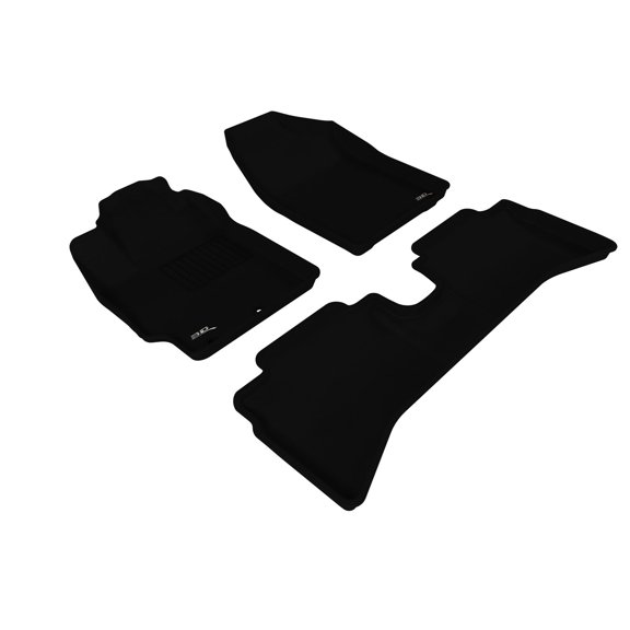3D MAXpider - L1TY09501509 Complete Set Custom Fit All-Weather Floor Mat for Select Toyota Prius C Models - Kagu Rubber (Black)
