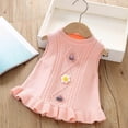 thumbnail image 4 of SGMVNU Baby Girls Crewneck Comfort Knitted Pullover Tank Ruffle Trim Sleeveless Cute Flower Sweater Knitwear Tops for Kids(Size 4-5 Years,Pink), 4 of 6
