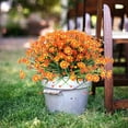 thumbnail image 2 of Coolmade 8 Bundles Artificial Daisy Flowers 14" Outdoor Spring Summer Decoration UV Resistant Fake Flowers (Orange Red), 2 of 7