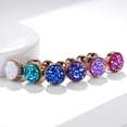 thumbnail image 3 of MoBody 16G Synthetic Druzy Stone Tragus Earring Surgical Steel Cartilage Barbell Helix Piercing Stud (1.2mm) (Rose Gold/Pink), 3 of 4
