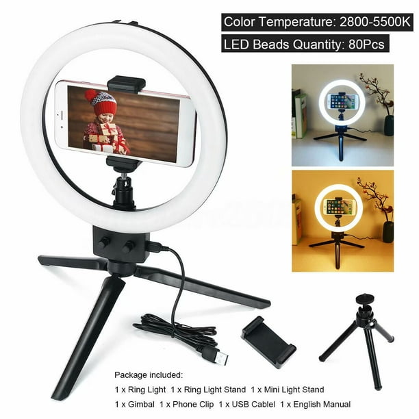 Ring Light 2020 Newest, 7"Dimmable RGB O Ring Light with Tripod Stand