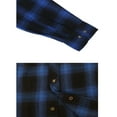 thumbnail image 5 of COEVALS CLUB Men's Flannel Western Pearl Snap Corduroy Lined Plaid Work Long Sleeve Shirts 03 Blue Black 3X-Large, 5 of 5