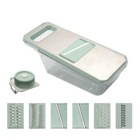 

Metal Multifunctional Manual Vegetable Slicer Potato Garlic Carrot Grater Green