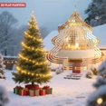 thumbnail image 4 of Elegant Metal Hanging Christmas Tree Wind Spinner - Geometric Design with Golden Glitter for Yard & Garden Decor, 4 of 7