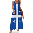 thumbnail image 1 of Nuevo vestido sin mangas con la bandera de Quebec Fleurdelisé vestido de verano suelto vestido de verano, 1 of 7