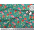 thumbnail image 3 of Soimoi Rayon Fabric Leaves & Chrysanthemum Floral Printed Fabric 1 Yard 56 Inch Wide, 3 of 3