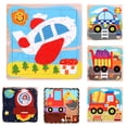 thumbnail image 1 of Gwong Juguete Dibujos animados de madera avión cohete coche mosaico jigsaw puzzles board desarrollo juguete niños Gwong 30001189, 1 of 7
