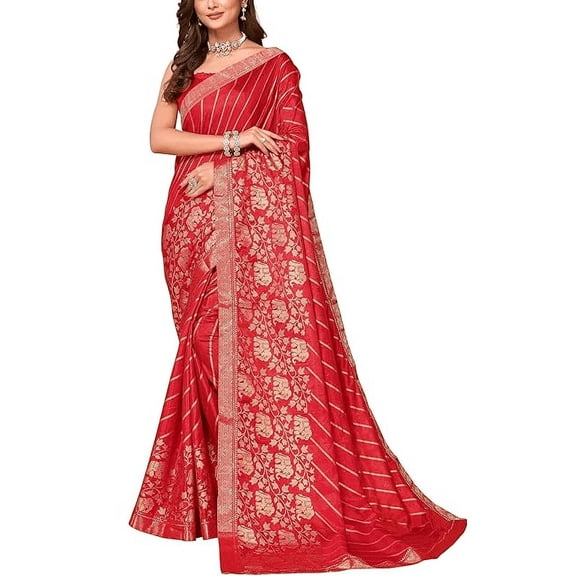 Accessorize Kingdom Sarees for Women Wear Dola Silk Satin Fabric New Soft Party Chiffon Pure Banarasi Sari Traditional Collection With Unstitched Blouse 2023