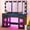 Black + Large Mirror, variant on Blotout 47" Makeup Vanity Desk with Mirror and Lights, Black Vanity Desk with 6000-Colors Lighting & Power Outlet, Glass Top with 3 RGB Drawers, 2 Large RGB Cabinets for Women Girls Bedroom