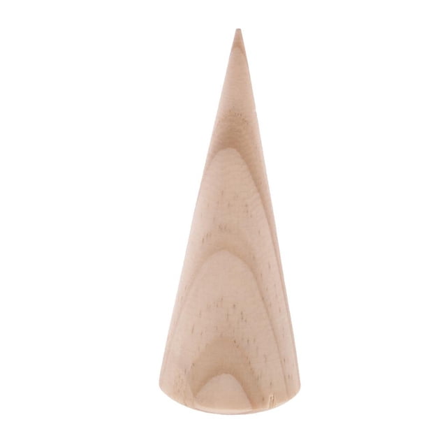 KLKCMS Jewellery Wooden Cone Display Stand Organizer Case Showing Stand Holder 3 x 8 cm