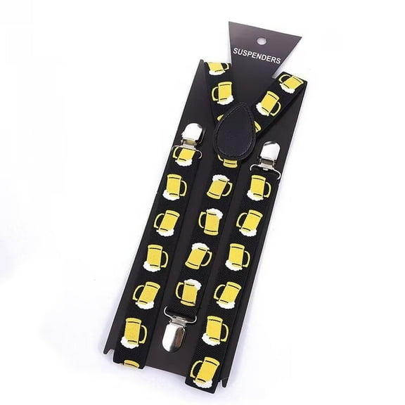 Beer Mug Suspenders adjustable Strap Party Accessory Fashion Suspender For Men