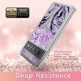 thumbnail image 6 of Google Pixel 6 Pro Case, Rosebono Hybrid Bling Glitter Sparkle Epoxy Graphic Marble Colorful Silicone Skin Cover Armor Case for Google Pixel 6 Pro (Purple), 6 of 6