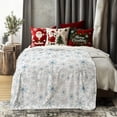 thumbnail image 4 of Blue Chinoiserie Christmas Tree Throw Blanket, Grandmillennial Christmas Decor, Grand Millenial Xmas Tree Holiday Blankets for Couch Bed Home Bedroom Living Room Decoration, 50x60 Inches, 4 of 7