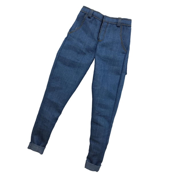 Pantalones de mezclilla CUTICAT 1/6 para figura de acción masculina azul