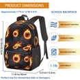 thumbnail image 3 of Basketball and Flame Black Pattern 17" School Backpacks for Teens,Waterproof Oxford Fabric,S-Shape Padded Straps for School,Travel,Hiking,Camping, 3 of 6