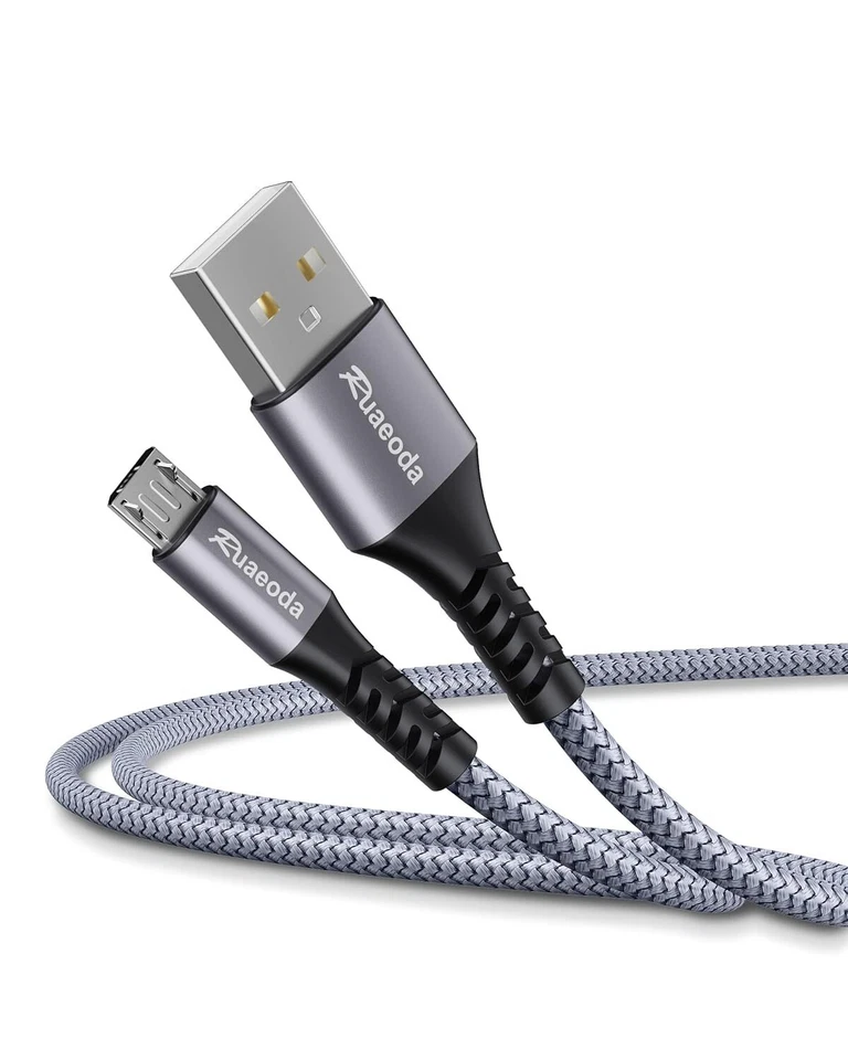 FLINT- Micro Usb Cable 6Ft 2Pack Fast Charging Nylon Braided For Android Phone