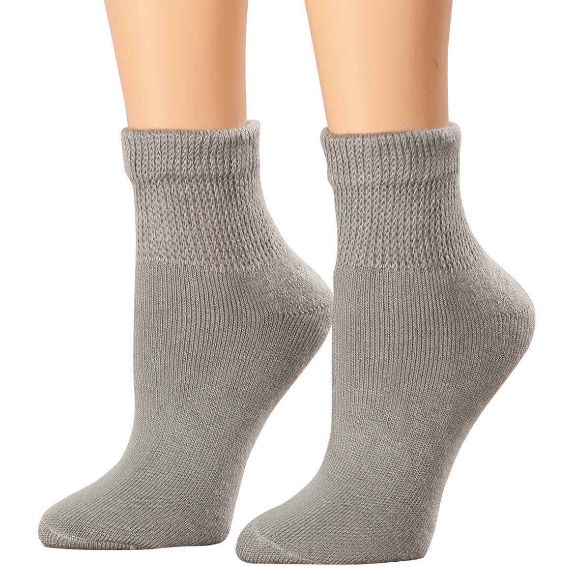 Healthy Steps 3 Pack Quarter Cut Extra Plush Diabetic Socks, Grey ...