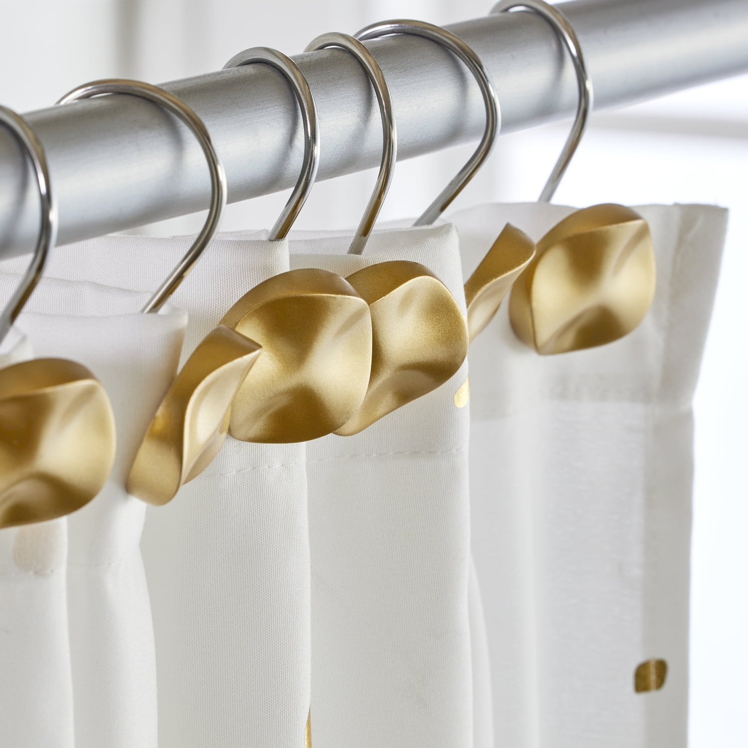 SKL Home Sparkle Shower Curtain Hooks, Taupe, 12 piece