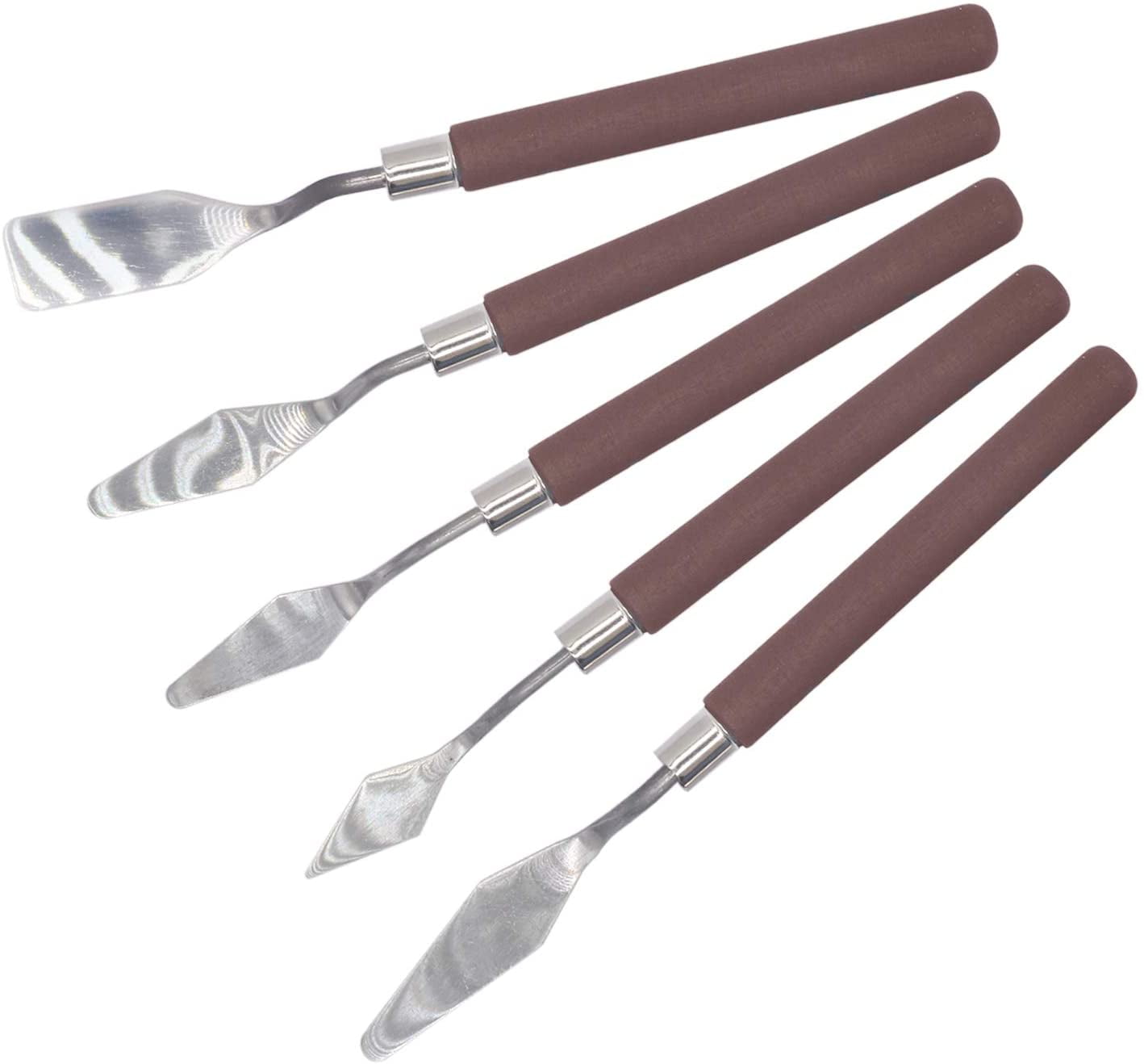 Manunclaims 5 Pieces Painting Knives Stainless Steel Spatula Palette