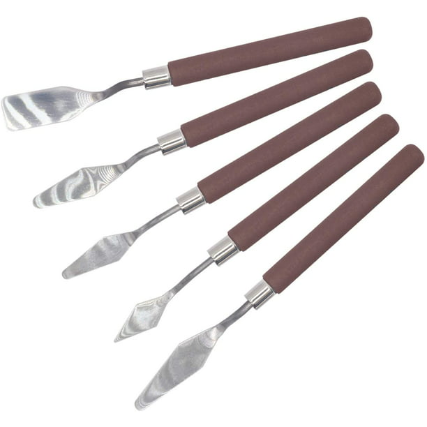 Yirtree 5 Pieces Painting Knives Stainless Steel Palette Knife Oil Painting Accessories Color Mixing Set for Oil, Canvas, Acrylic Painting - Walmart.com