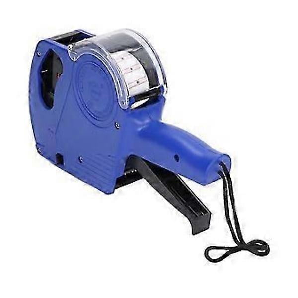 Manual Label Machine 8 Digits Price Tag Gun with Cartridge Portable Price Marking Tool Blue