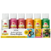 Apple Barrel Gloss Acrylic Craft Paint Set, 2 fl oz, Glossy Brights, 12 Piece