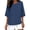 Dark Blue, variant on Staron Women's Casual Shirt 3/4 Sleeve Crew Neck Loose Blouse Solid Color Basic Comfy Relaxed Fashion Top for Spring Summer Vacation Travel Beach, Red S
