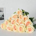 12 Pack Artificial Red Roses Flowers Silk Realistic Blossom Roses Bridal Wedding Bouquet Long ...