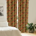 thumbnail image 2 of Ambesonne Paisley Curtains, Art Deco Oriental Flowers, Pair of 28"x95", Reseda Green Orange, 2 of 5