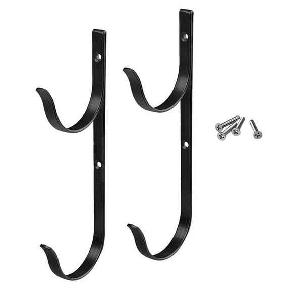 Premium Pool Pole Hangers Swimming Pool Aluminium Brackets Double Hook Hanging Black