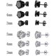 thumbnail image 2 of Juego de 6 pares de aretes de acero inoxidable para hombre y mujer, circonita cúbica redonda negra y transparente, perforada con incrustaciones de 3-5 mm (3 pares negros, 3 pares transparentes) Feliz Sencillez, 2 of 4