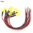 thumbnail image 2 of 50PCS 12V 0.06W 10mm Chromatic LED Lamp Beads with 20CM 26AWG Lead for Industrial Accessory(Yellow & Yellow ), 2 of 5