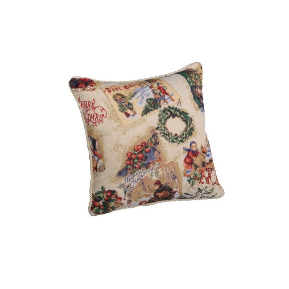 Holiday Seasonal Tapestry Decorative Christmas Throw Pillow 18" X 18"
