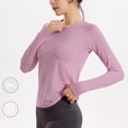 thumbnail image 6 of yillto Womens Yoga Tops Long Sleeve Workout Running Tee Lightweight Breathable Exercise Stretchy Tshirts, 6 of 7