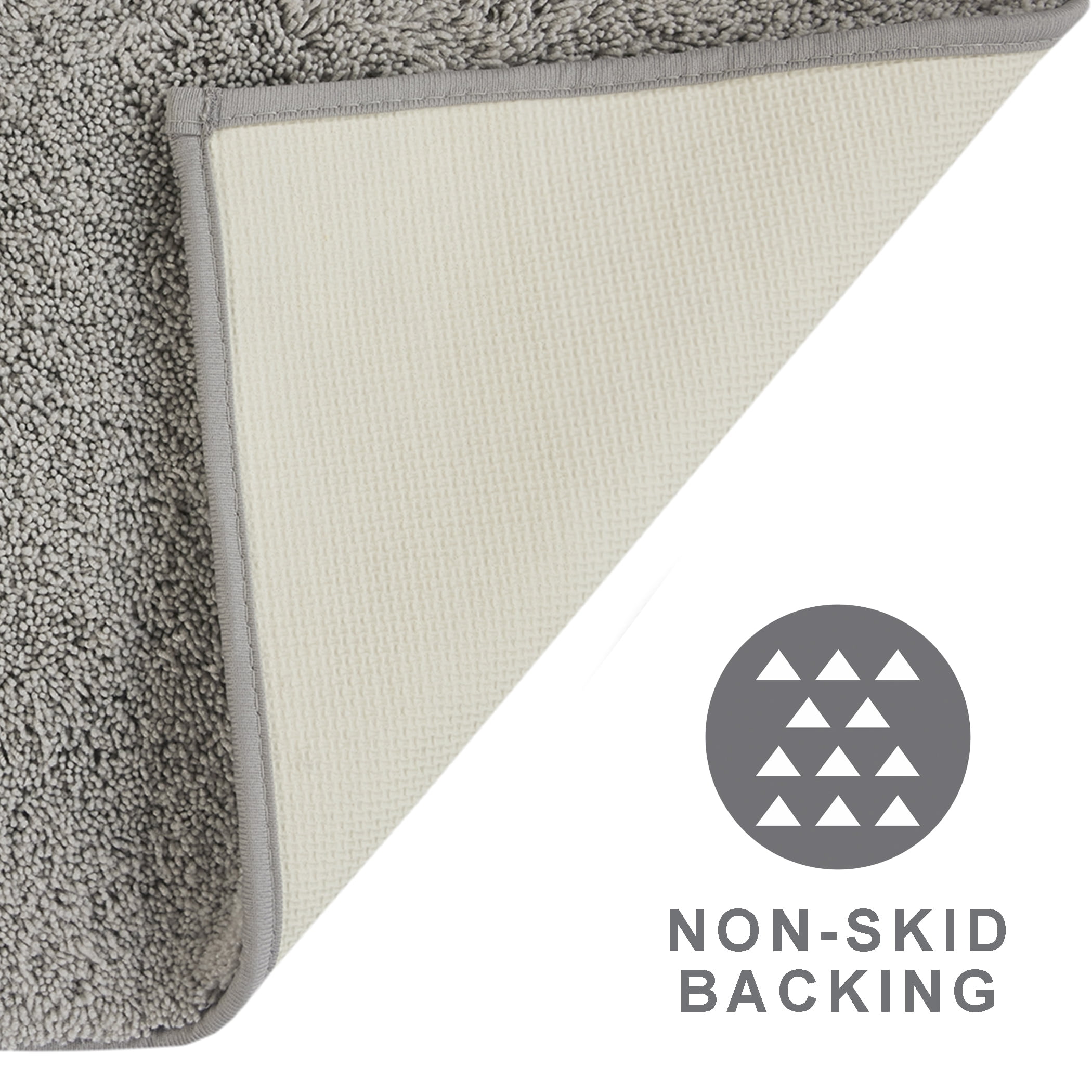 Mainstays Performance Recycled Polyester Bath Rug 24x40" Soft Silver