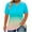 Sky Blue, variant on HAiming Plus Size Tops for Women Summer Gradient Color Short Sleeve V Neck T Shirt Dressy Casual Loose Tunic Blouses
