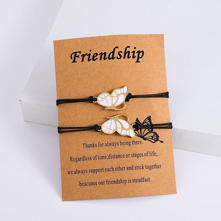 SUSHANG Wax Rope Braided Bracelet Not Sisters By Blood But Sisters