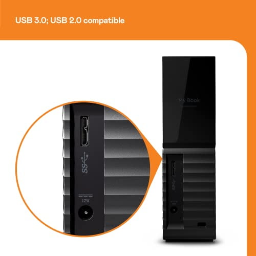 WD 8TB My Book Desktop External Hard Drive, USB 3.0 - WDBBGB0080HBK-NESN