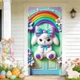 thumbnail image 4 of Easter Rabbit Themed Door Curtain - Festive Hanging Decor For Home Party, Garden Wall & Room Background, Lightweight Reusable Backdrop, Easter & Year of The Horse 2026 Holiday, 35.4*70.8in, A, 4 of 9
