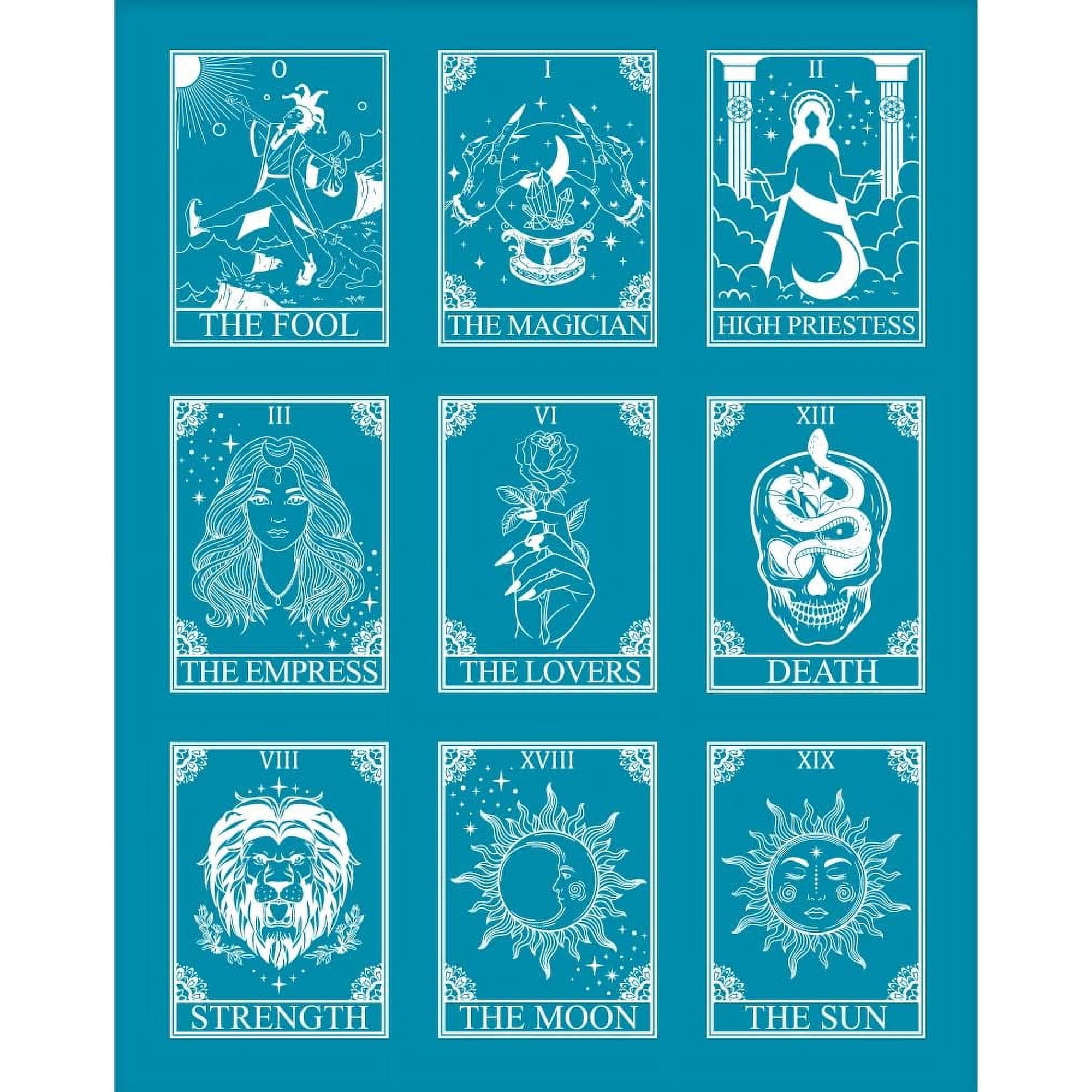 4x5 Inch Tarot Pattern Silk Screen for Polymer Clay Sorceress Silk Screen Printing Stencils Reusable Clay Stencils Non-Adhesive Transfer Stencil for Polymer Clay Earring Jewelry Making