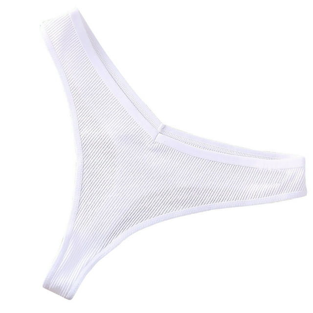 Jumpingount Ropa interior de algodón para mujer, bragas en Tanga, transpirables, sexis, para chica, bragas elásticas de cintura baja, lencería para mujer Ropa interior Blanco L Jumpingount AP000438-08