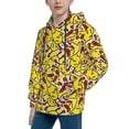 thumbnail image 2 of Fotbe Chicken Cartoon Pattern Youth Pullover Hooded Sweatshirt, Boys Hoodie, Kangaroo Pocket Hoodie for Kids Girls -X-Large, 2 of 6