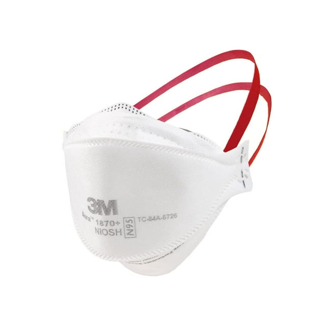 Mascarilla facial 3M Aura 1870+ certificada por Niosh, paquete de 20