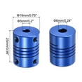 thumbnail image 2 of 5Pcs 5mm to 6mm Aluminum Alloy Shaft Coupling L25xD19 Flexible Coupler with Screws for Motors,Blue, 2 of 6
