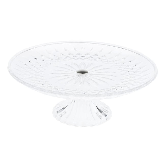 Platos redondos transparentes para servir alimentos con base de plástico. 35x11cm