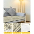 thumbnail image 4 of Farmhouse Yellow Sofa Couch Cushion Covers Washable, Removable Stretchable Sectional Couch Covers, Vintage Flower Leaf Botanical Plant Slipcovers for L & T Shape Sofa Furniture Protector S Size 3 pcs, 4 of 7