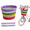 Rainbow color, variant on RYLZX Kids Rainbow Bike Basket Front,Hand-Woven Multi-Color Boys Girls Front Bicycle Basket