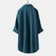 thumbnail image 4 of Blusa de trabajo con botones para mujer: camisa lisa de manga larga, poliéster, cuello en V abotonado, bolsillo en el pecho, estilo informal de negocios, tallas S-XXXL, contorno de pecho 114-144 cm., 4 of 4