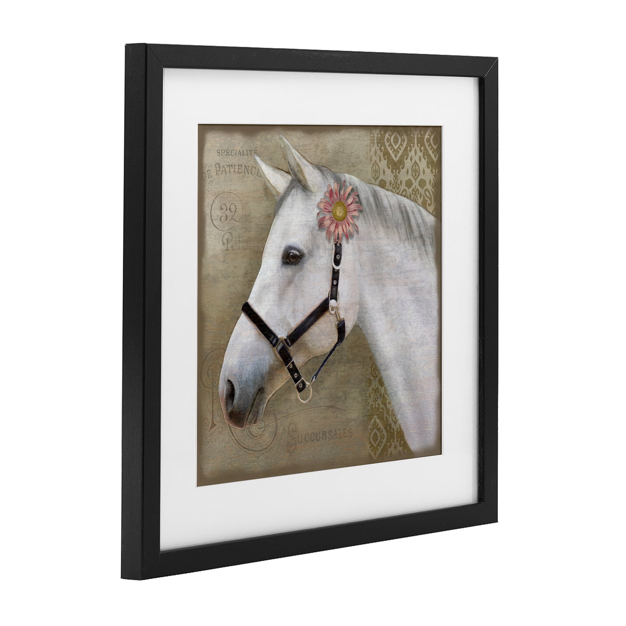 Stupell Industries Boho Barnyard Horse Black Framed Print Under Glass, design by Suzanne Nicoll