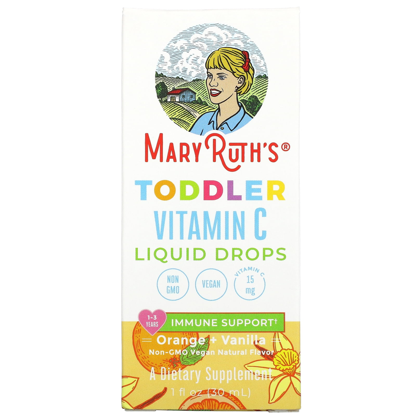 MaryRuth Organics, Toddler Vitamin C Liquid Drops, 13 Years, Orange
